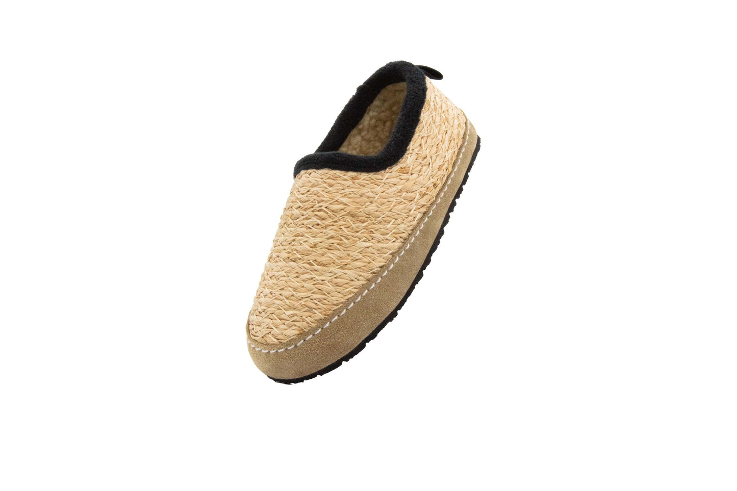 Kinder Strohschuhe mit Profilsohle schwarz