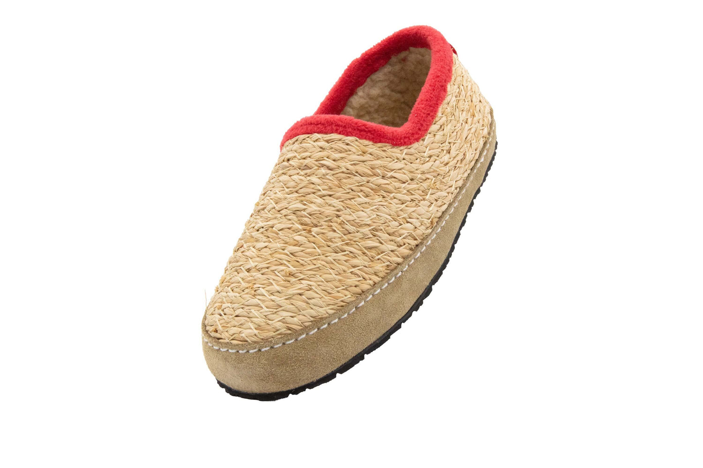 Kinder Strohschuhe mit Profilsohle rot