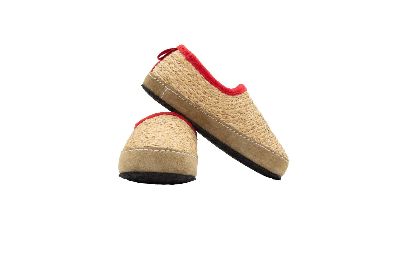 Kinder Strohschuhe mit Profilsohle rot
