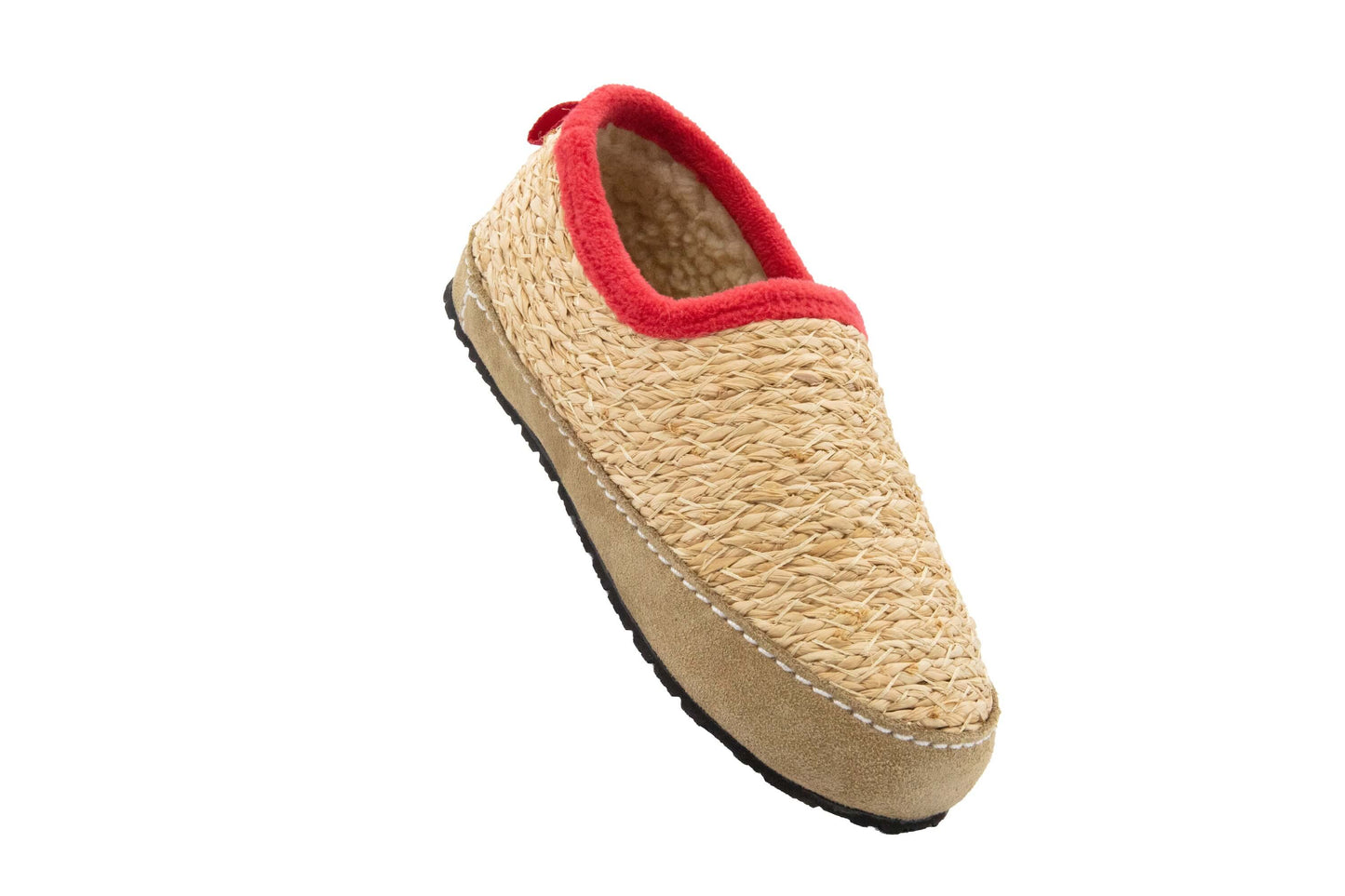 Kinder Strohschuhe mit Profilsohle rot