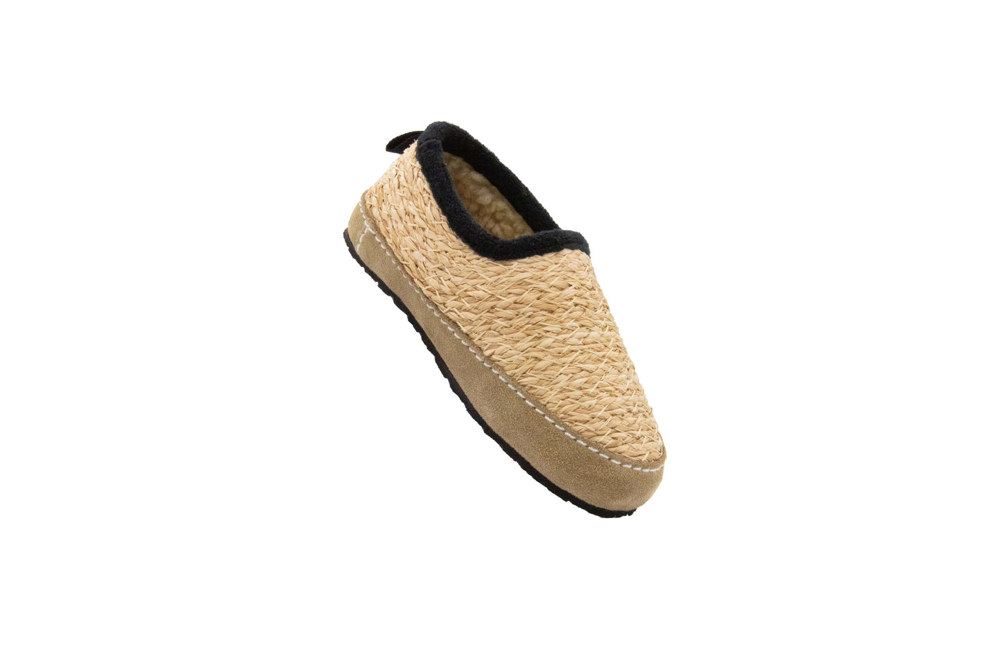 Kinder Strohschuhe mit Profilsohle schwarz